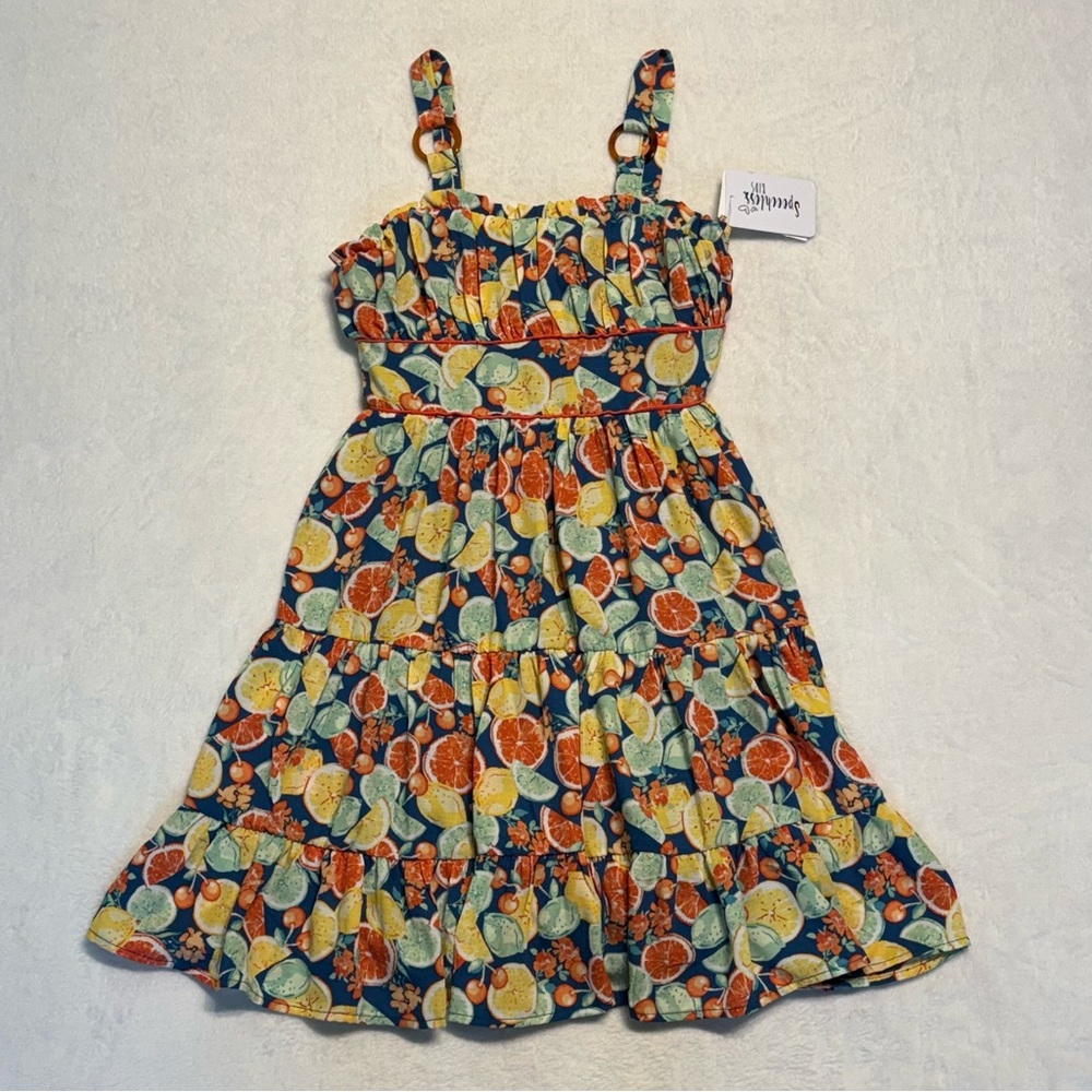 NWT Speechless Kids Colorful Citrus Print Kids Dress Size 10
